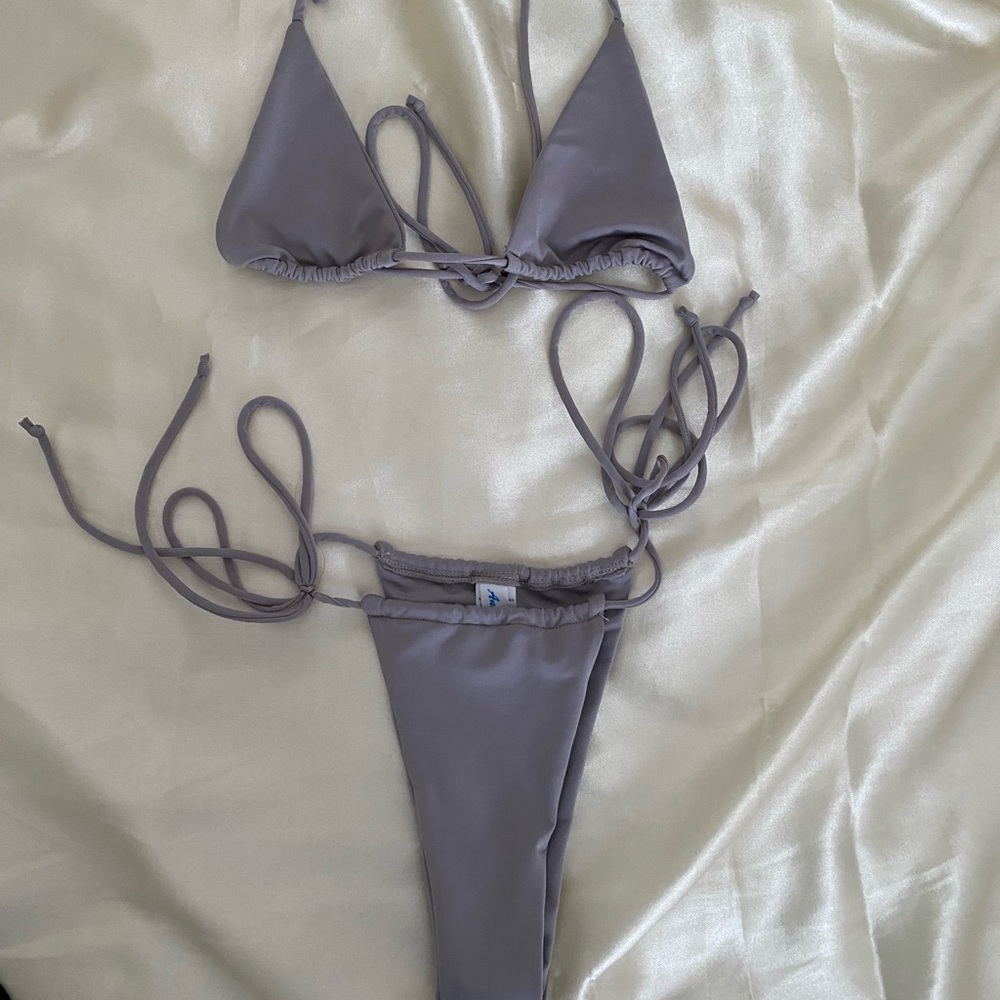 Andi Bagus Light Gray Micro Bikini Set Size XS - Picture 2 of 4